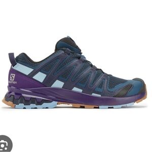 Salomon XA Pro 3D V8 Trail Poseidon  Violet Indigo Blue Hiking Shoes Women's 10